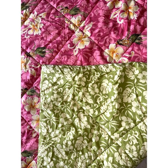 3pc Dean Miller Surf Bedding Hawaiian Hula Girl Queen Comforter 2 Shams pink HTF - Picture 4 of 16